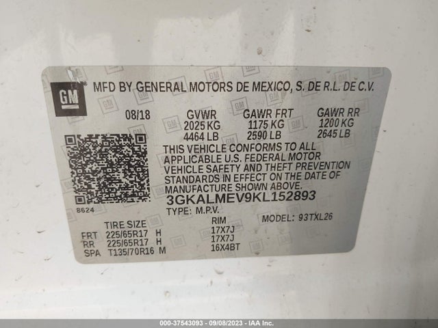 GMC Terrain Sle 2019 3GKALMEV9KL152893 Image 9