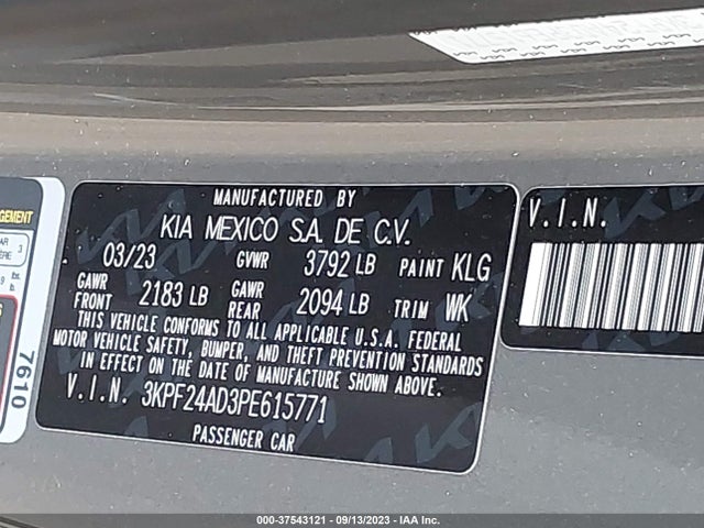 KIA Forte Lxs 2023 3KPF24AD3PE615771 Image 9