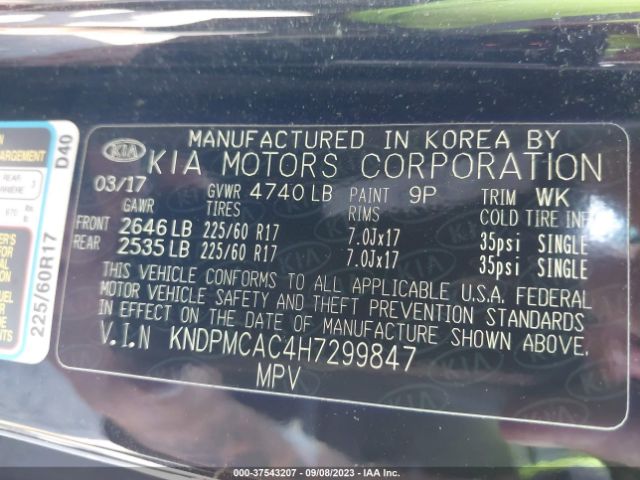 KNDPMCAC4H7299847 KIA Sportage Lx