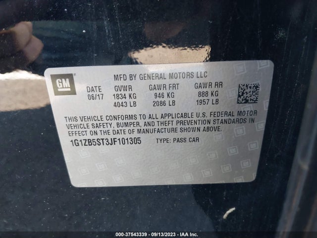 Chevrolet MALIBU LS 2018 1G1ZB5ST3JF101305 Image 9