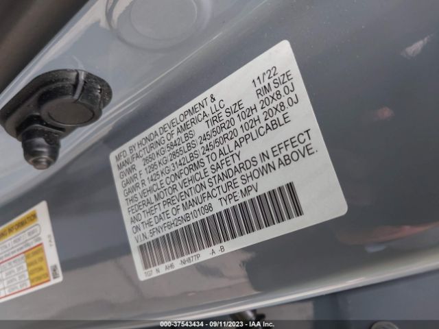 5FNYF6H25NB101098 Honda Pilot Special Edition