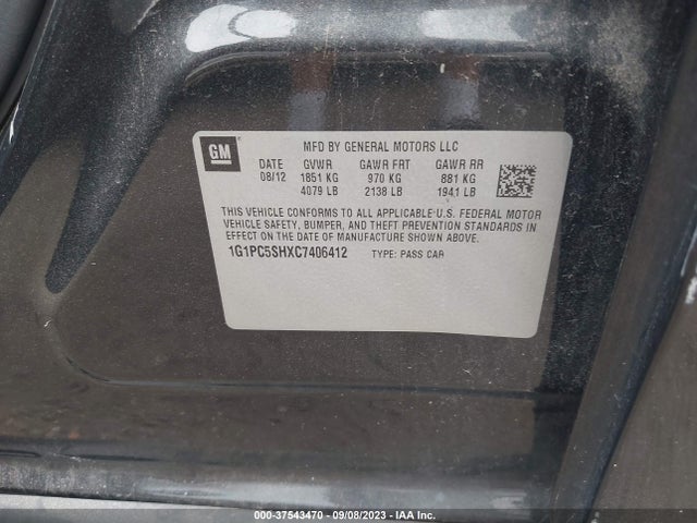 2012 CHEVROLET CRUZE LS VIN: 1G1PC5SHXC7406412