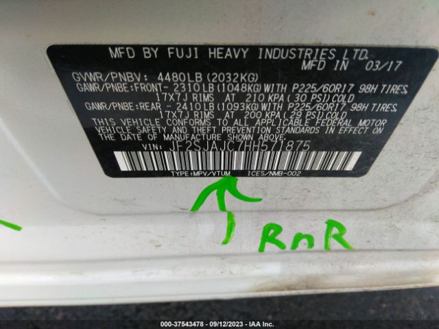 JF2SJAJC7HH571875 Subaru Forester Limited
