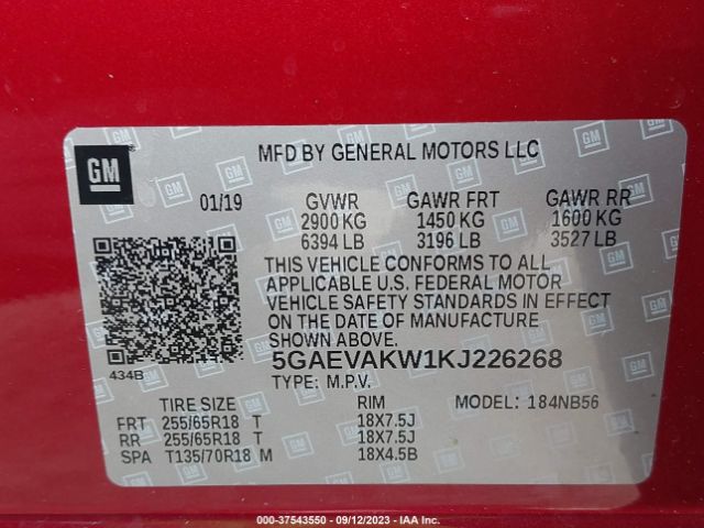 5GAEVAKW1KJ226268 Buick Enclave Essence