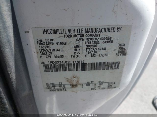 2001 FORD SUPER DUTY F-350 SRW 1FDSX34L01ED77812 Photo 8