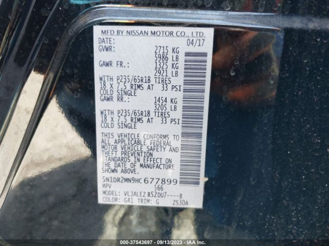 5N1DR2MN9HC677899 Nissan Pathfinder Sv