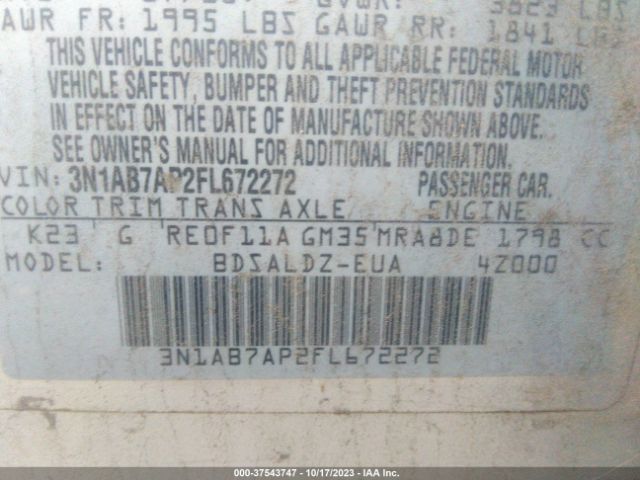 3N1AB7AP2FL672272 Nissan SENTRA SV
