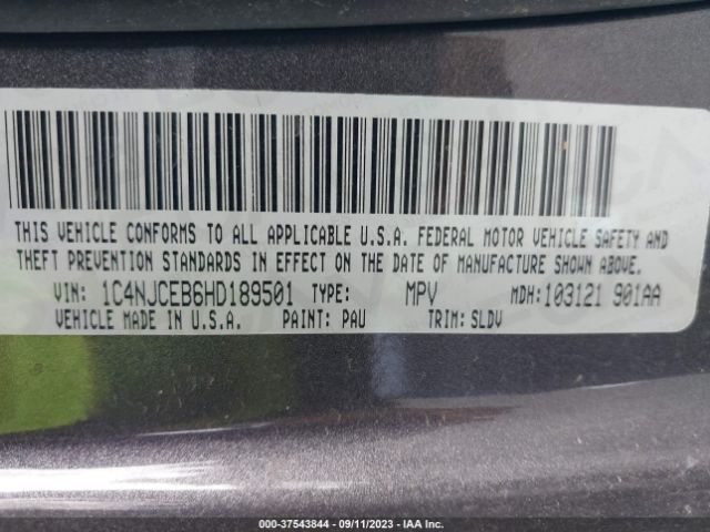 1C4NJCEB6HD189501 Jeep Compass High Altitude