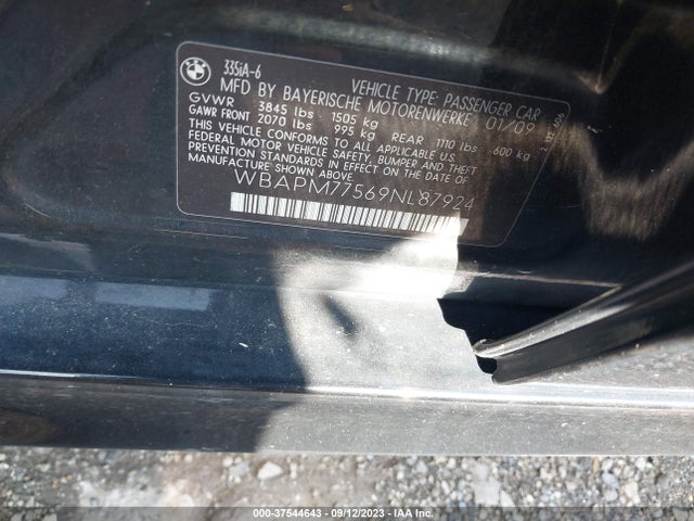 2009 BMW 3 SERIES 335I VIN: WBAPM77569NL87924