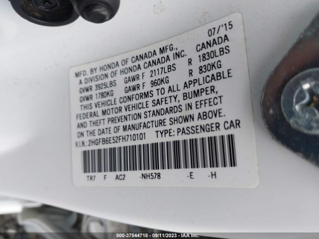 2HGFB6E52FH710101 Honda Civic Sedan Si