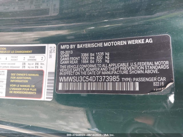 2013 MINI HARDTOP WMWSU3C54DT373985 Photo 8