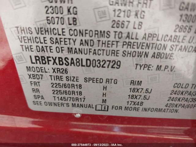 LRBFXBSA8LD032729 Buick Envision Preferred