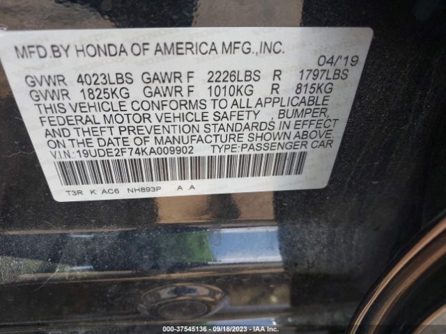 19UDE2F74KA009902 Acura Ilx Pkg
