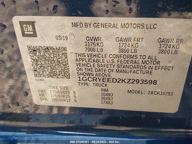 Chevrolet Silverado 1500 Rst 2019 1GCRYEED2KZ293598 Image 9
