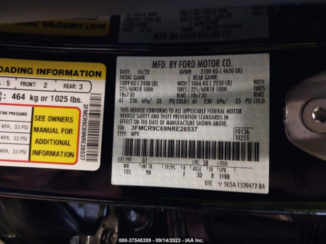 3FMCR9C69NRE26537 Ford Bronco Sport Outer Banks