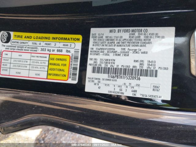 1FA6P8TH1F5320936 Ford Mustang Ecoboost