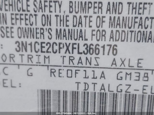 3N1CE2CPXFL366176 Nissan Versa Note Sr