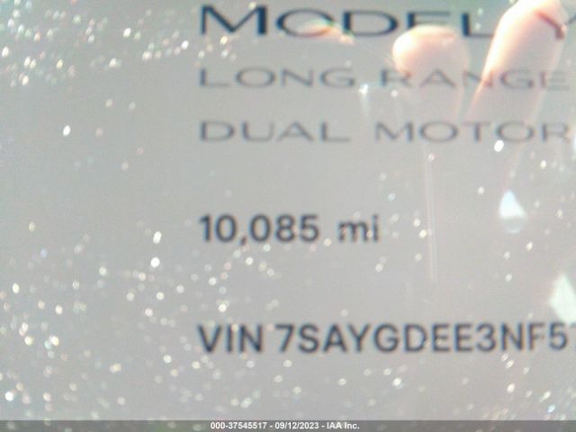 7SAYGDEE3NF576686 Tesla Model Y Long Range