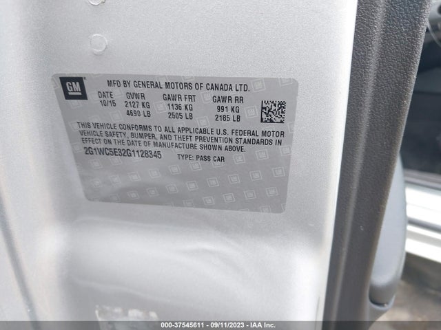 Chevrolet Impala Limited Ltz 2016 2G1WC5E32G1128345 Image 9