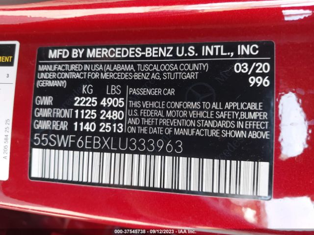 55SWF6EBXLU333963 Mercedes-Benz C-class Amg C 43