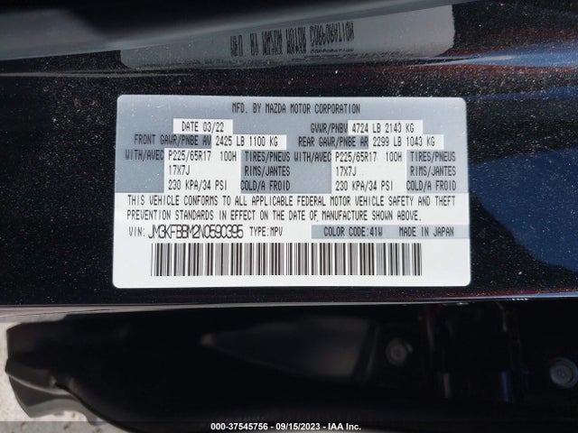 Mazda Cx-5 2.5 S Select Package 2022 JM3KFBBM2N0590395 Image 9