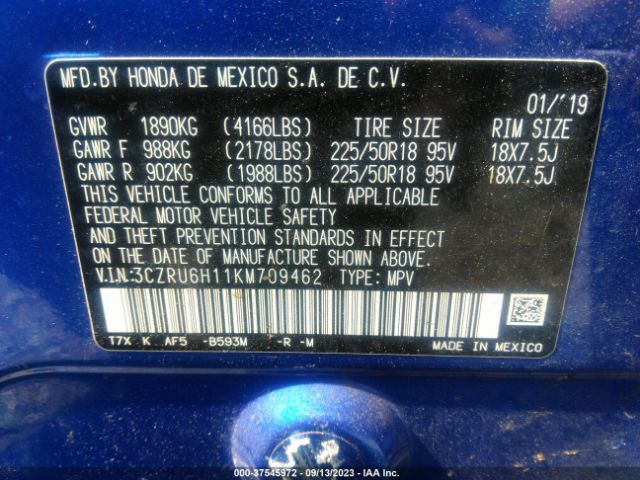 3CZRU6H11KM709462 Honda HR-V SPORT
