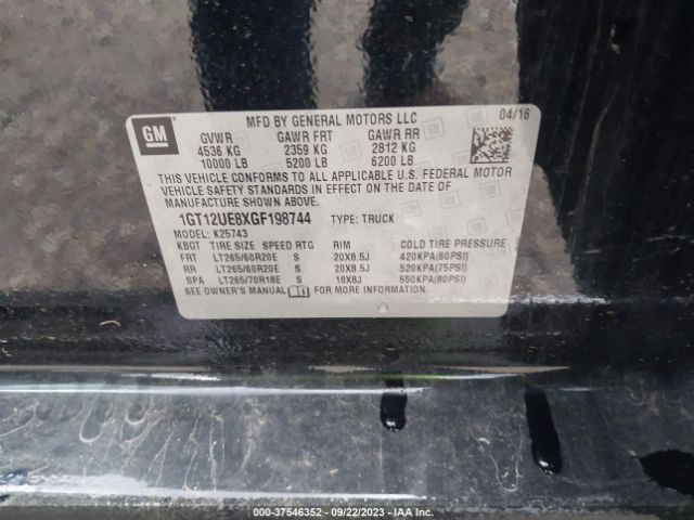 1GT12UE8XGF198744 GMC Sierra 2500hd Denali