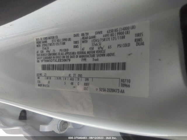 2020 FORD SUPER DUTY F-350 DRW 1FT8W3DTXLEE30679 Photo 8
