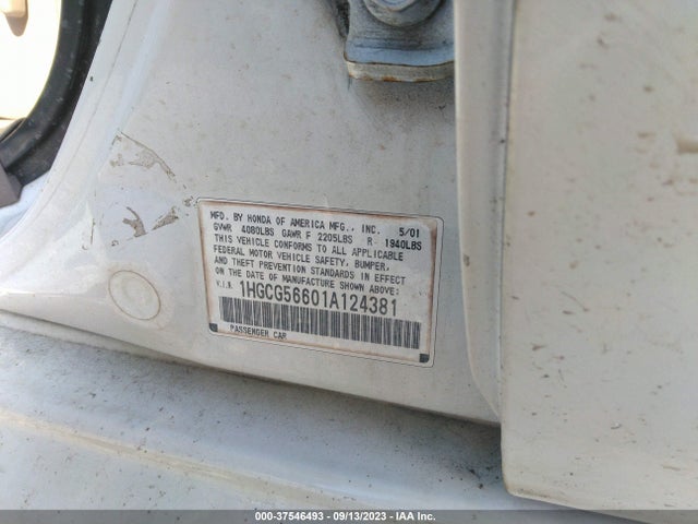 2001 HONDA ACCORD SDN 1HGCG56601A124381 Photo 8