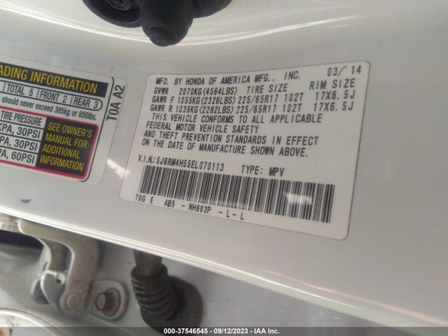 Honda CR-V EX 2014 5J6RM4H55EL070113 Image 9