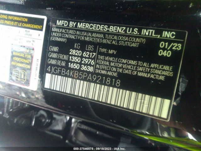 4JGFB4KB5PA921818 Mercedes-Benz Gle Gle 350