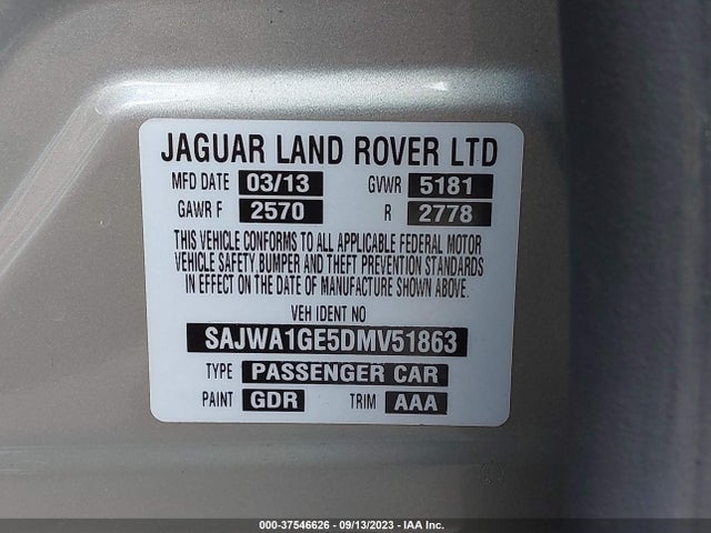 2013 JAGUAR XJ SAJWA1GE5DMV51863 Photo 8