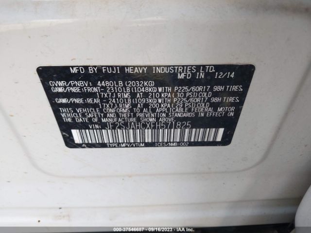 JF2SJAHCXFH571825 Subaru Forester 2.5i Limited