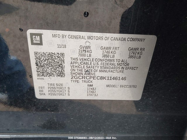 Chevrolet Silverado 1500 Ld Lt 2019 2GCRCPEC8K1146146 Image 9
