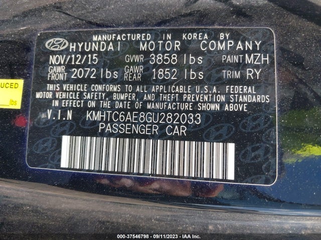 Hyundai Veloster Turbo 2016 KMHTC6AE8GU282033 Image 9