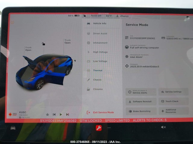 2021 TESLA MODEL Y LONG RANGE VIN: 5YJYGDEE9MF258082