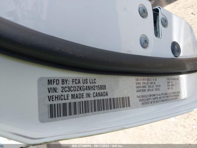 2C3CDZKG4NH215808 Dodge Challenger Gt