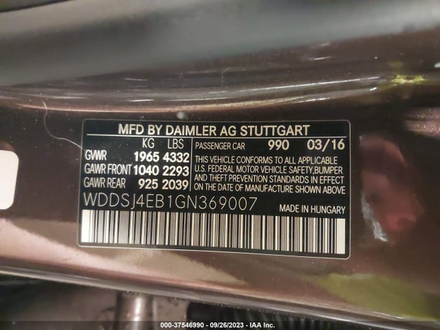Mercedes-Benz Cla Cla 250 2016 WDDSJ4EB1GN369007 Image 9
