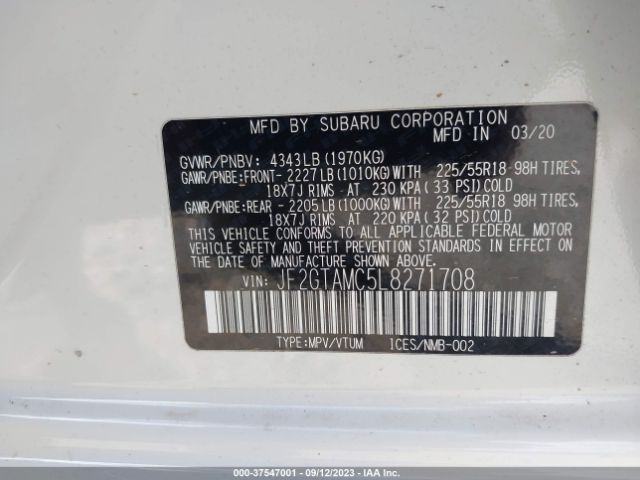 JF2GTAMC5L8271708 Subaru Crosstrek Limited