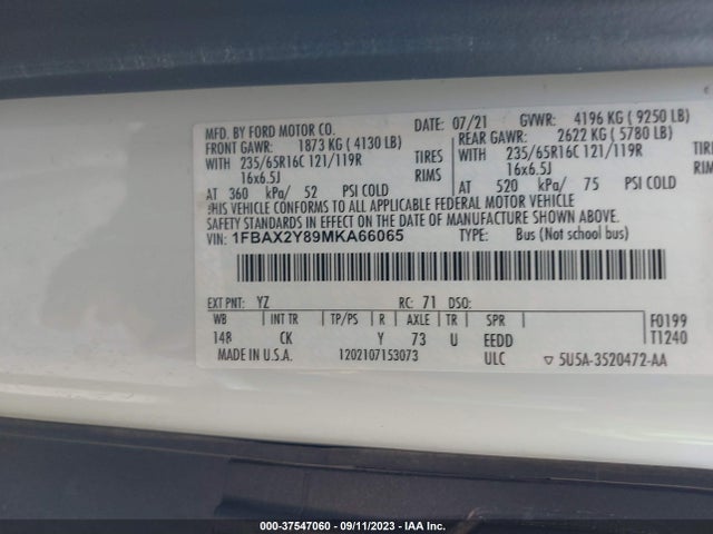 Ford Transit Passenger Wagon Xlt 2021 1FBAX2Y89MKA66065 Image 15