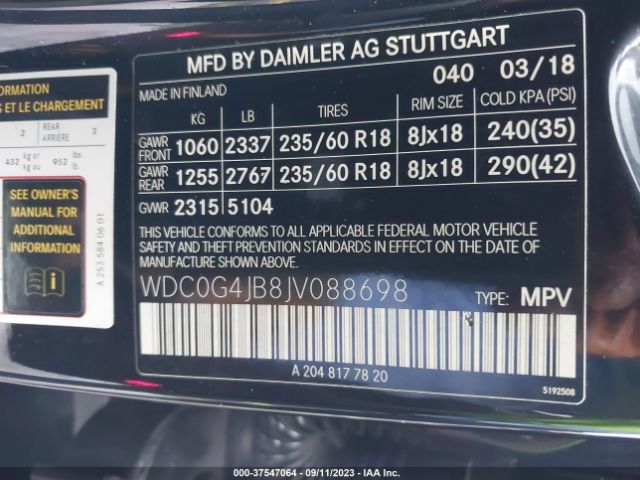 WDC0G4JB8JV088698 Mercedes-Benz Glc Glc 300