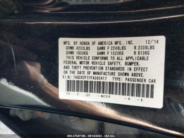 1HGCR2F37FA080417 Honda ACCORD LX