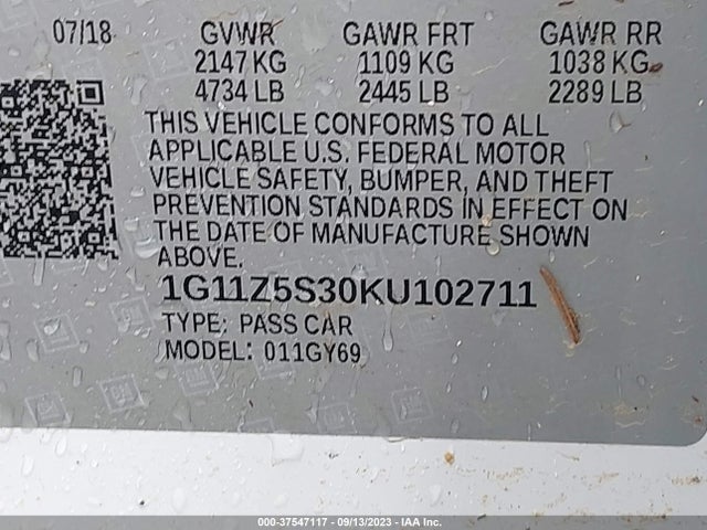 Chevrolet IMPALA LT 2019 1G11Z5S30KU102711 Image 9