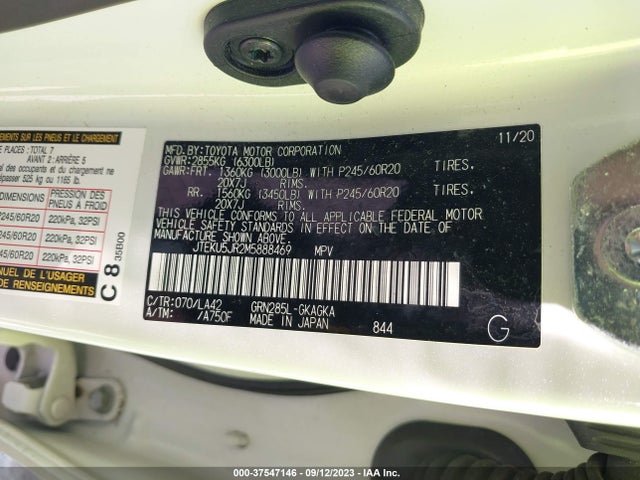 Toyota 4runner Limited 2021 JTEKU5JR2M5888469 Image 9