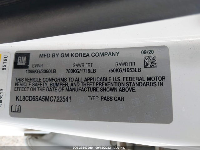 Chevrolet SPARK 1LT 2021 KL8CD6SA5MC722541 Image 15