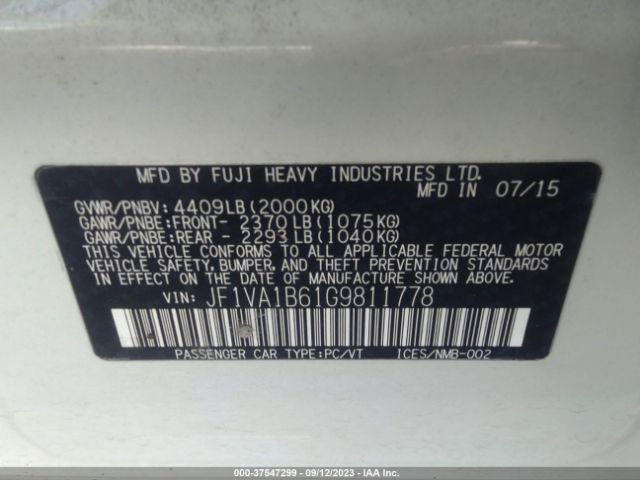 JF1VA1B61G9811778 Subaru WRX