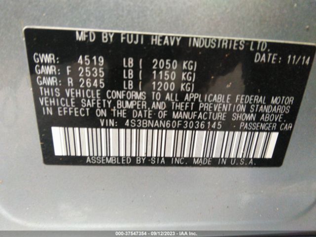 4S3BNAN60F3036145 Subaru Legacy 2.5i Limited
