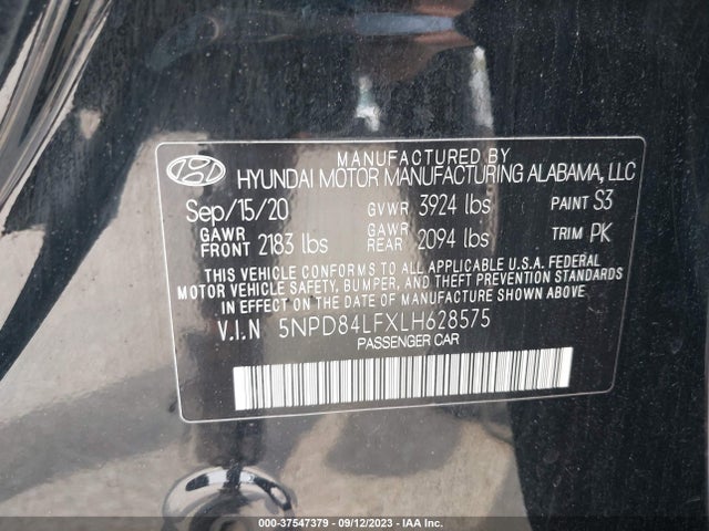 Hyundai ELANTRA SEL 2020 5NPD84LFXLH628575 Image 9