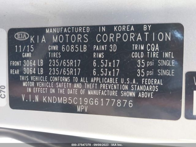 KNDMB5C19G6177876 KIA SEDONA LX