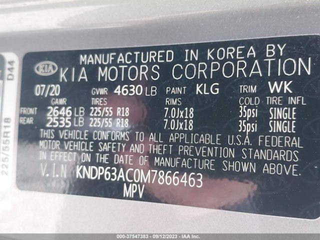 KNDP63AC0M7866463 KIA SPORTAGE S
